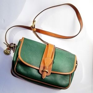 Dooney & Bourke Vintage 90s Green Cognac Leather Bag